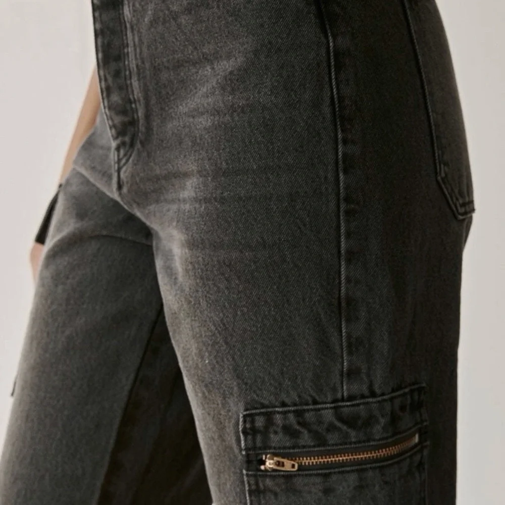 KanCan 5 (26) Bring Back The 90's Straight  Cargo Jeans High Rise Black